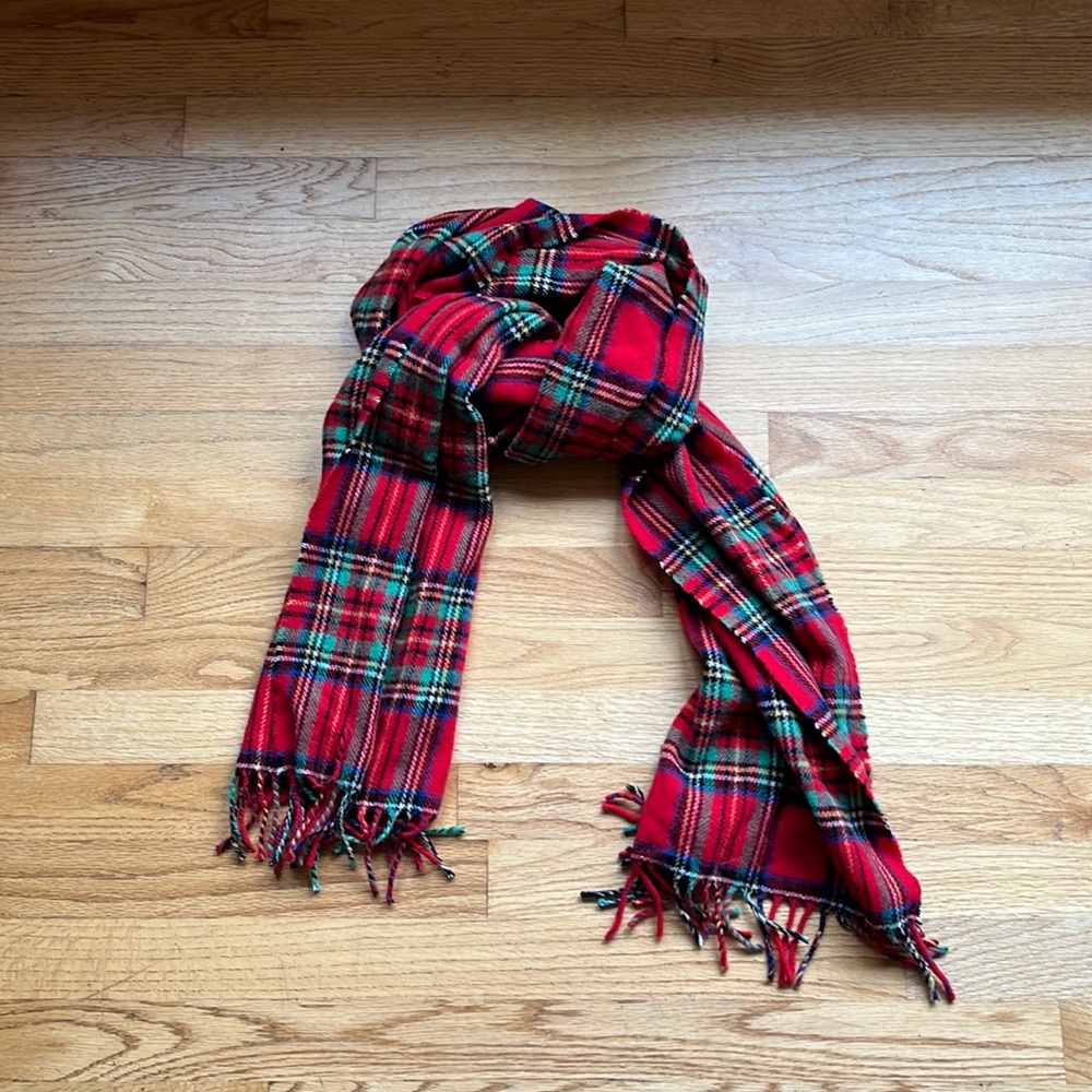 J.Crew Red Tartan Scarf